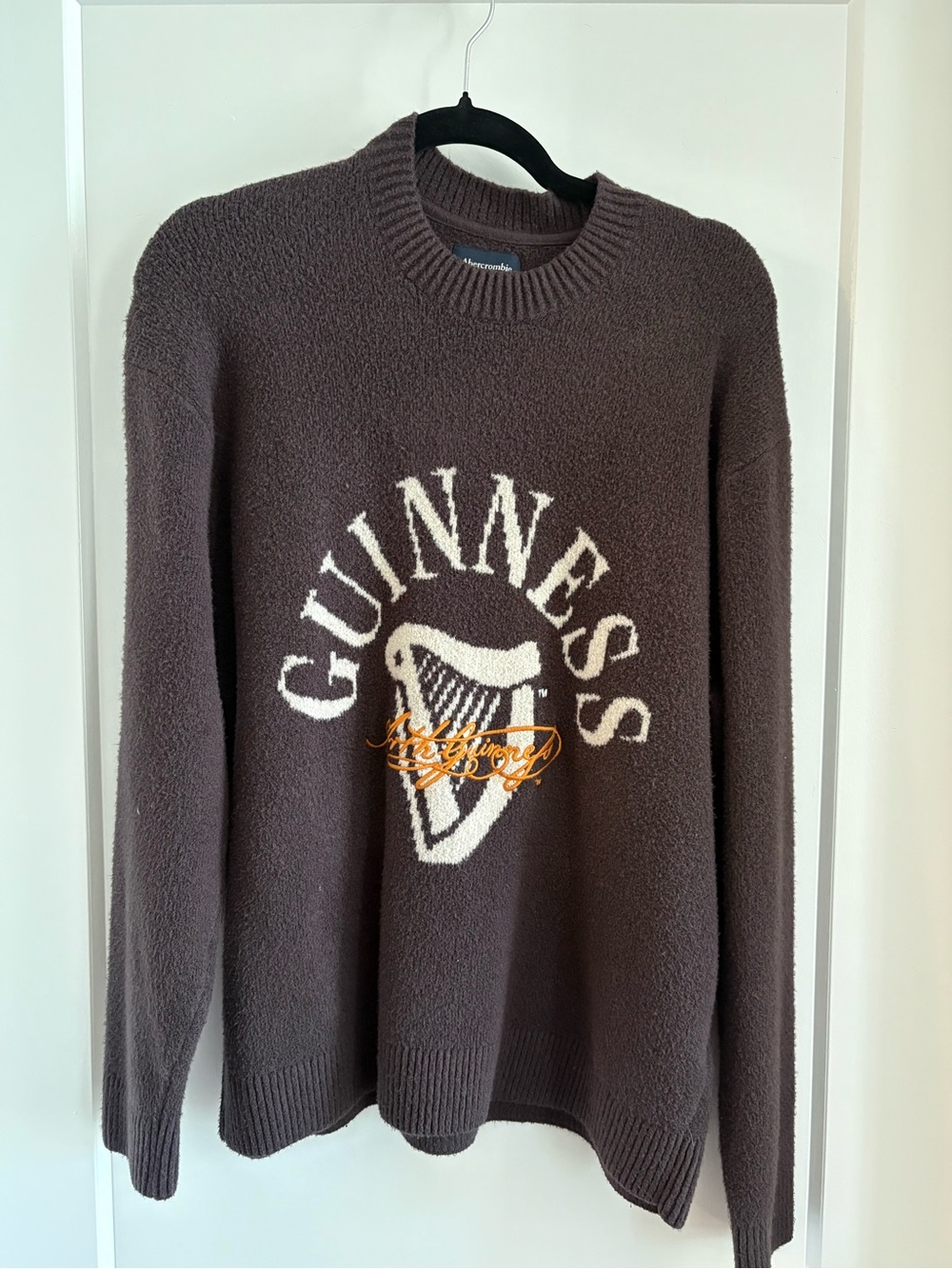 Abercrombie & Fitch Brown Crewneck Sweater with White Logo